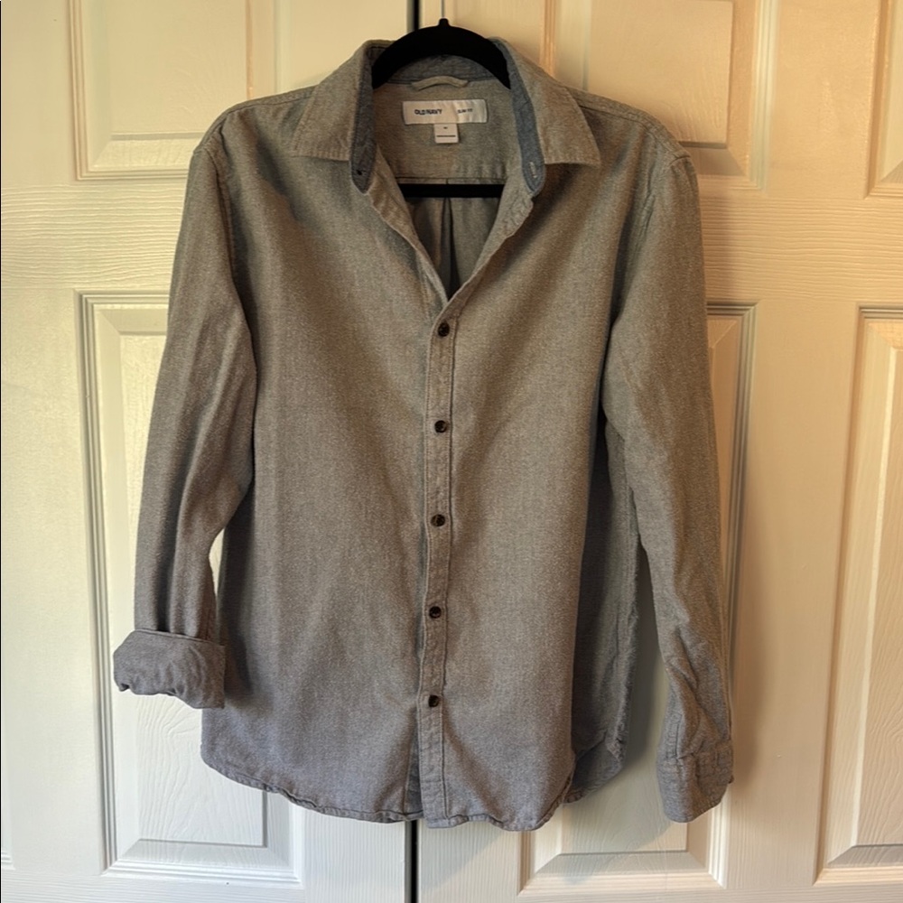 Blue/Gray Button-Up Shirt